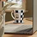 Checkered Latte Mug | 12oz Ceramic, Microwave & Dishwasher Safe