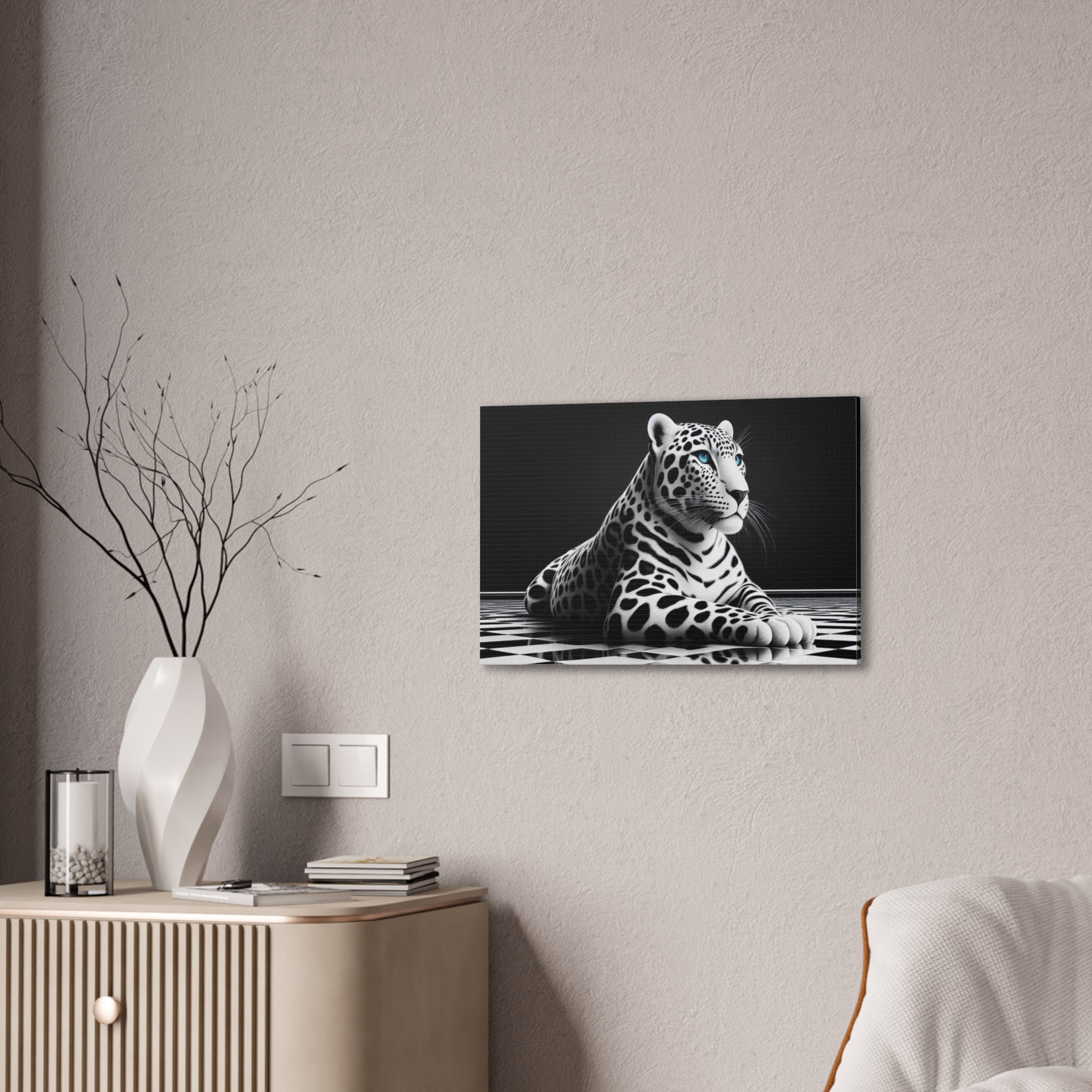 Elegant Leopard Canvas Art | Black & White Animal Wall Decor