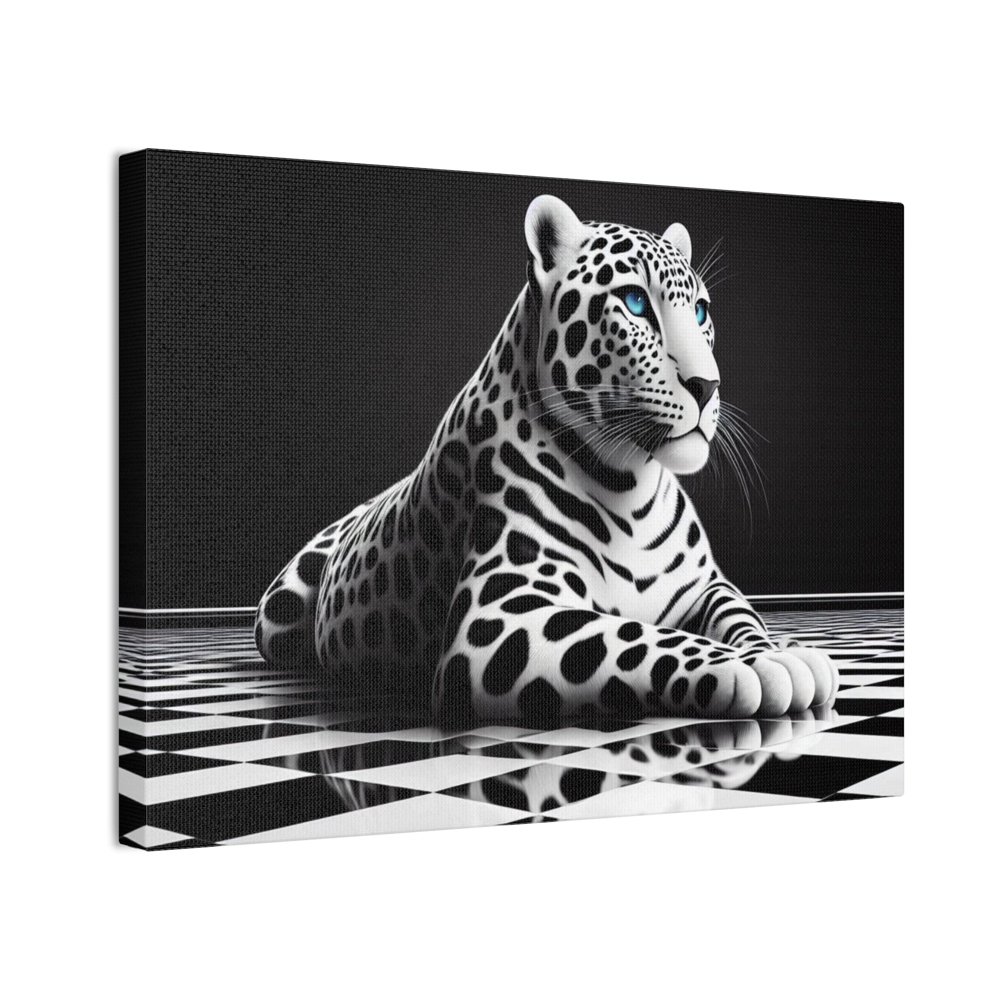 Elegant Leopard Canvas Art | Black & White Animal Wall Decor