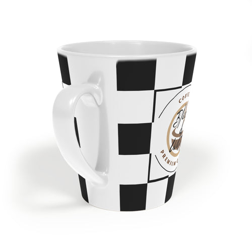 Checkered Latte Mug | 12oz Ceramic, Microwave & Dishwasher Safe