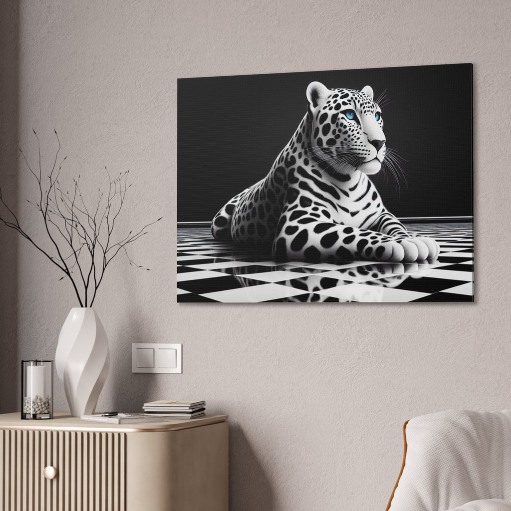 Elegant Leopard Canvas Art | Black & White Animal Wall Decor