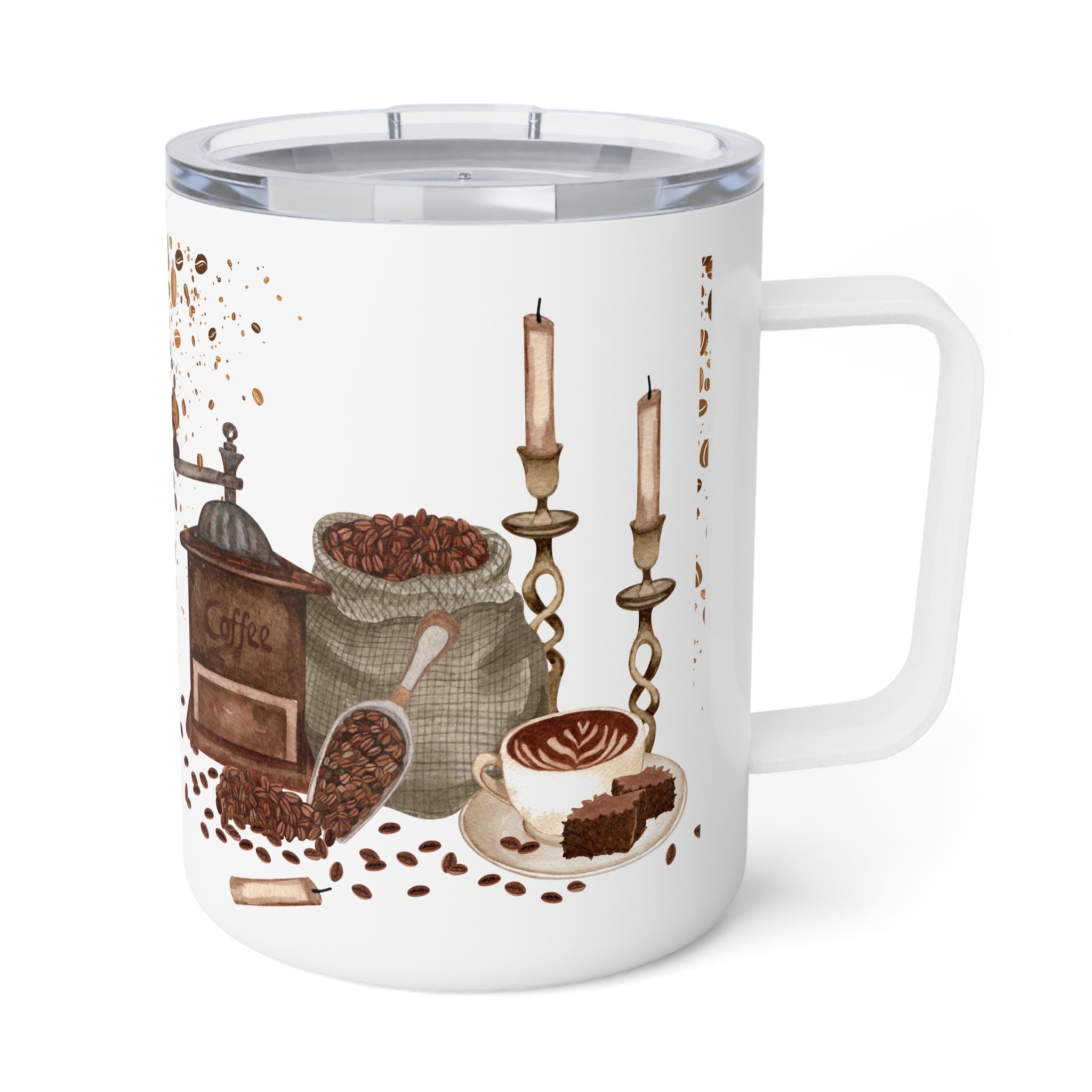 Coffee Lovers Insulated Mug | 10oz Rustic Café Style Stainless Steel Cup