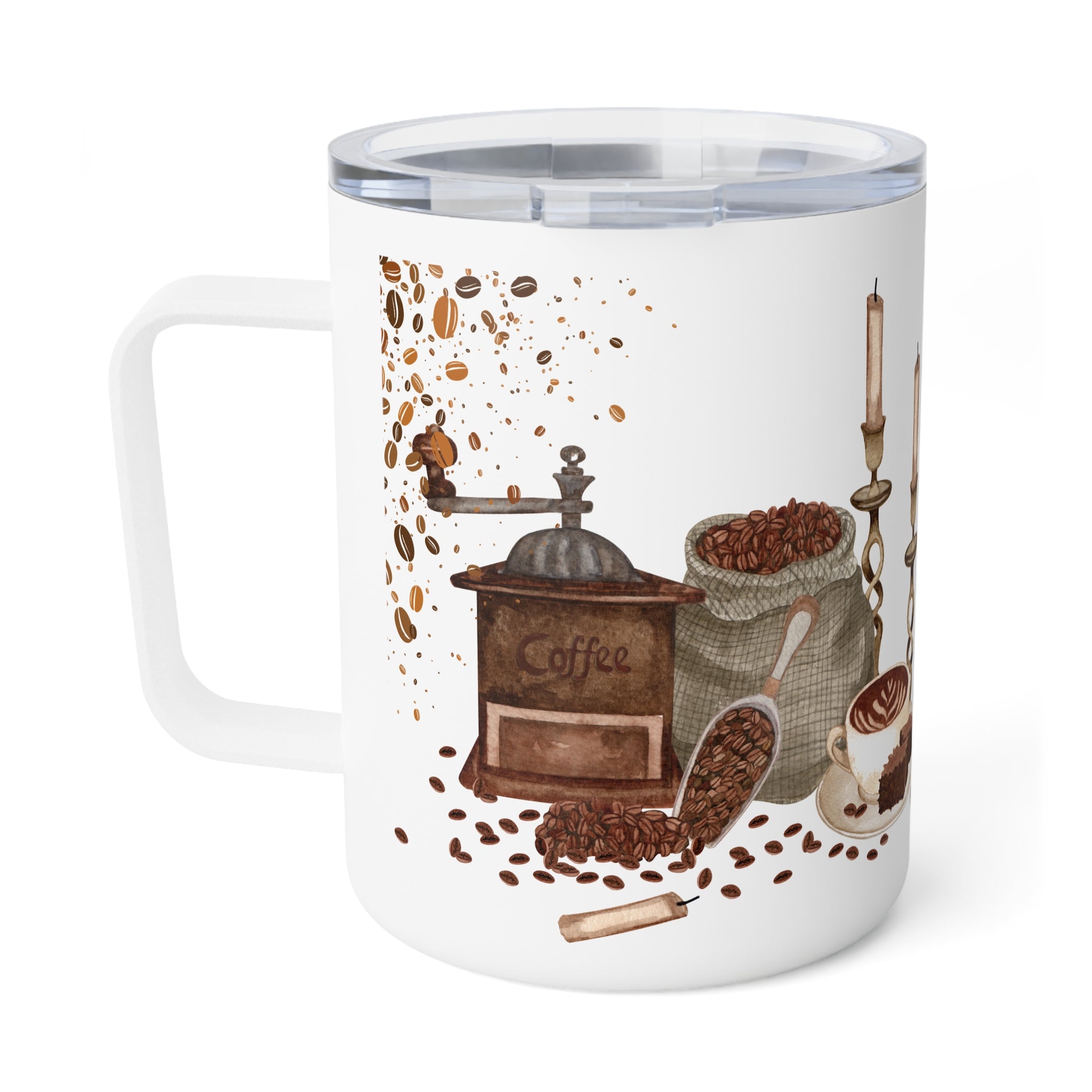 Coffee Lovers Insulated Mug | 10oz Rustic Café Style Stainless Steel Cup
