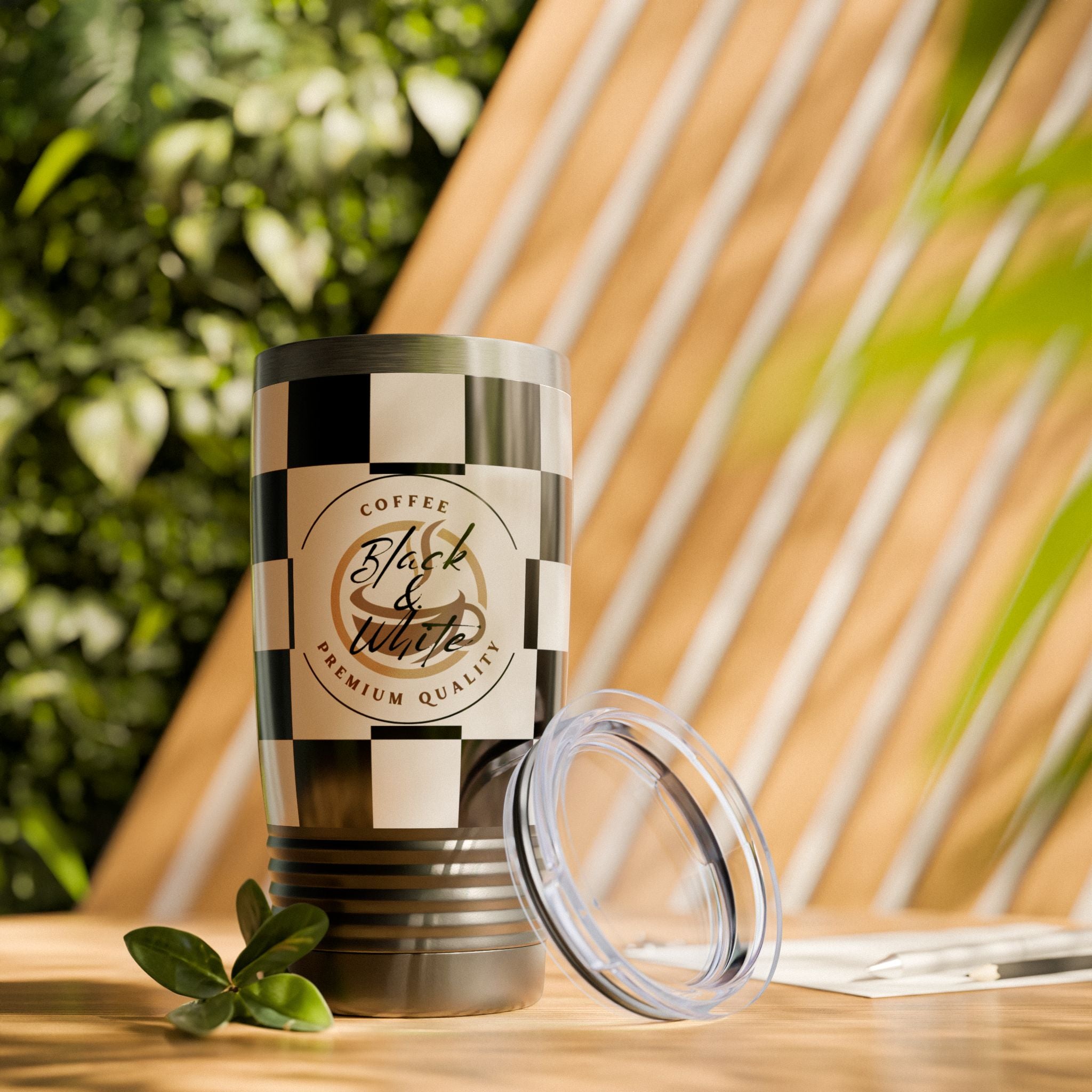Checkered Tumbler 20oz | Insulated Travel Mug, Hot 12h Cold 24h