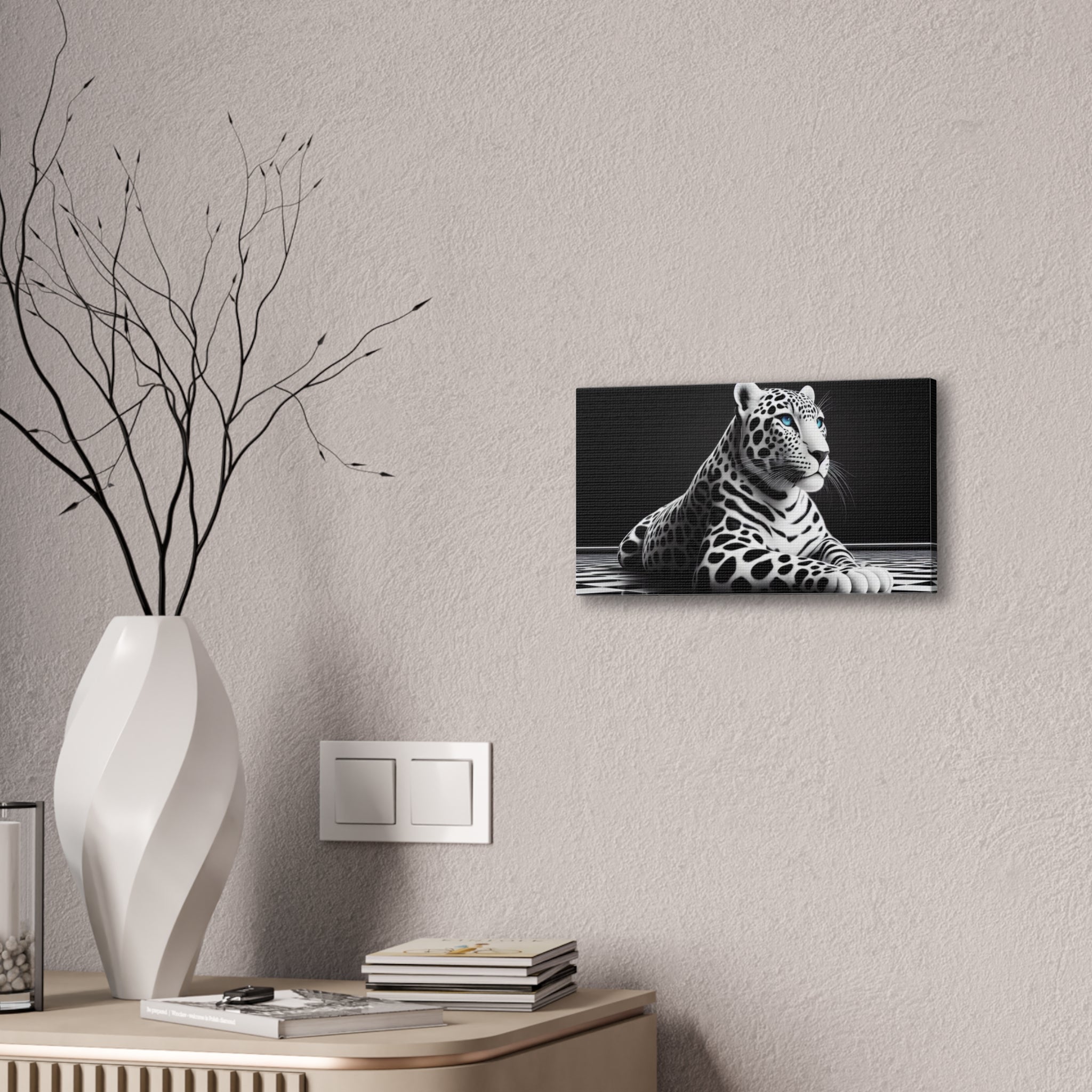 Elegant Leopard Canvas Art | Black & White Animal Wall Decor
