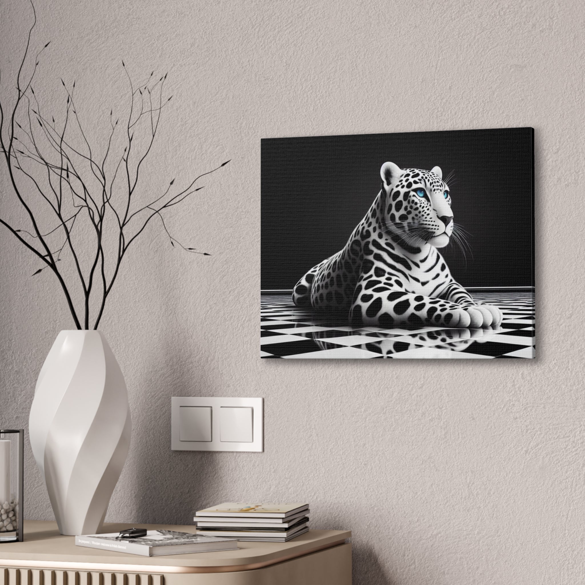 Elegant Leopard Canvas Art | Black & White Animal Wall Decor
