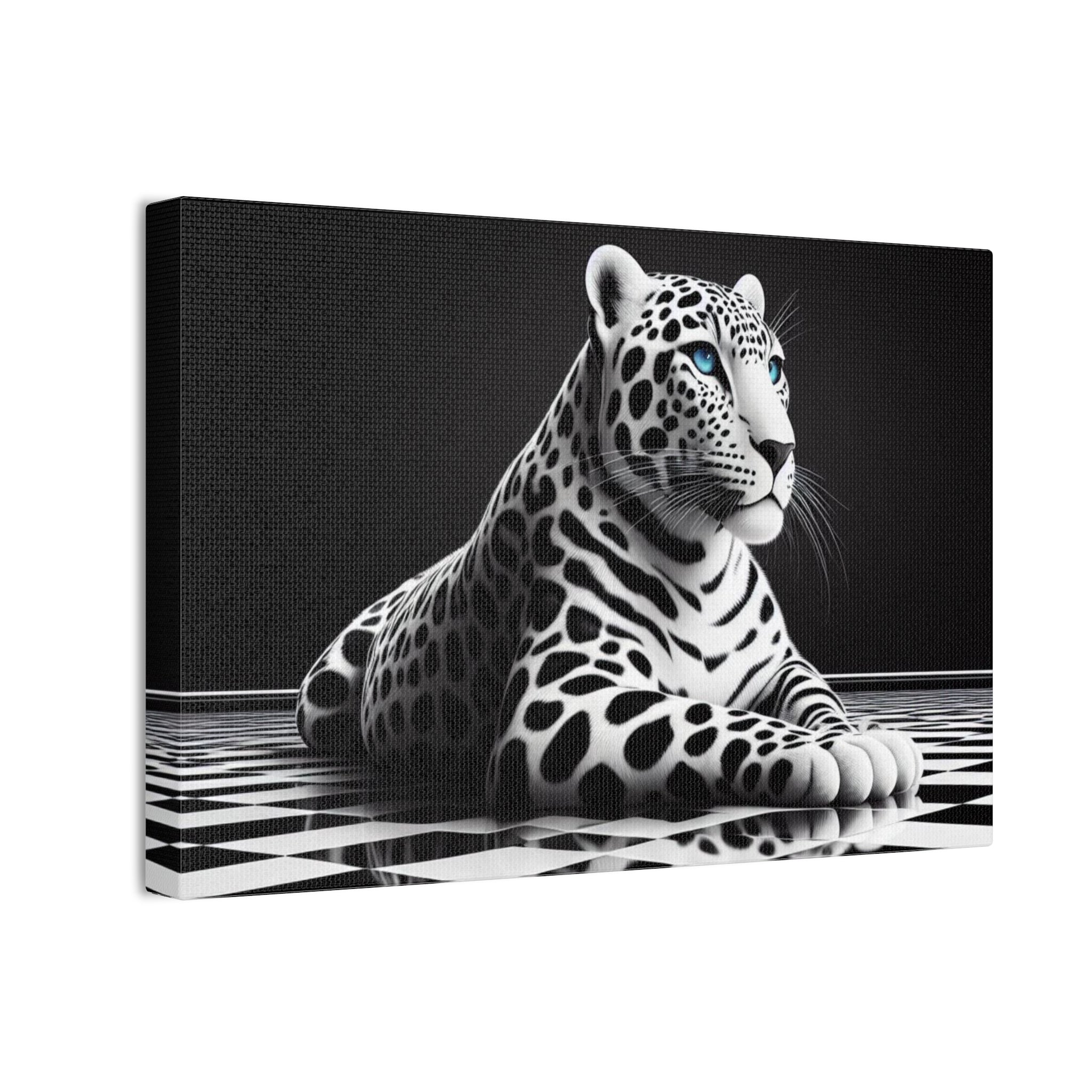 Elegant Leopard Canvas Art | Black & White Animal Wall Decor