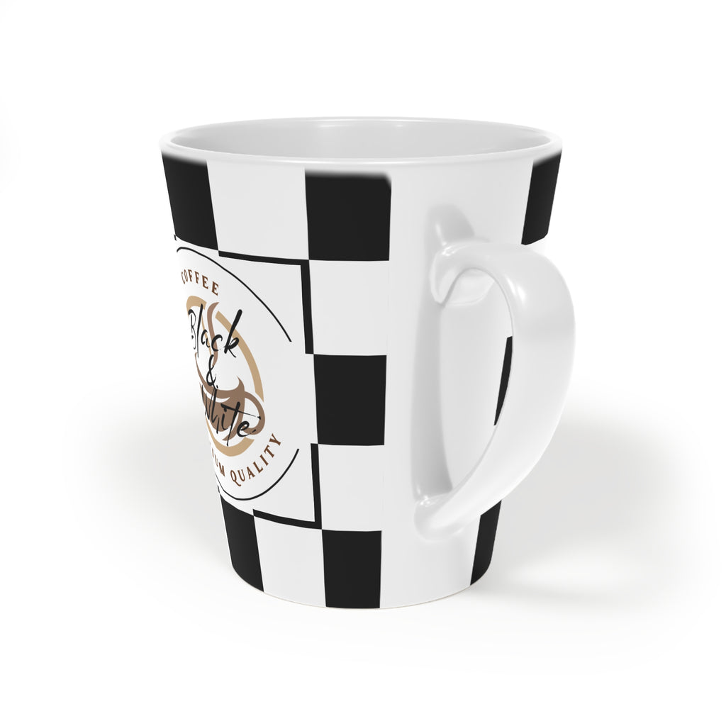 Checkered Latte Mug | 12oz Ceramic, Microwave & Dishwasher Safe