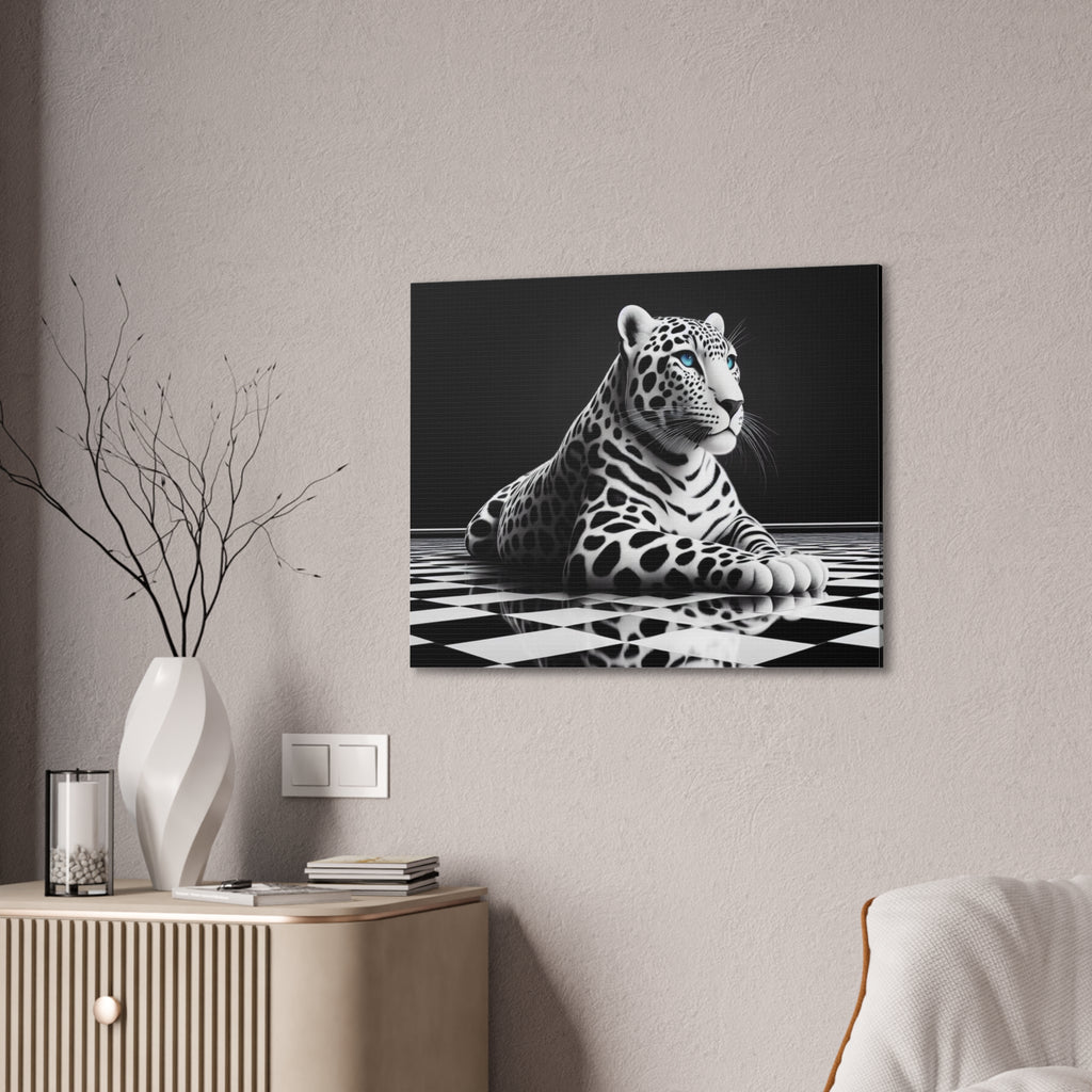 Elegant Leopard Canvas Art | Black & White Animal Wall Decor