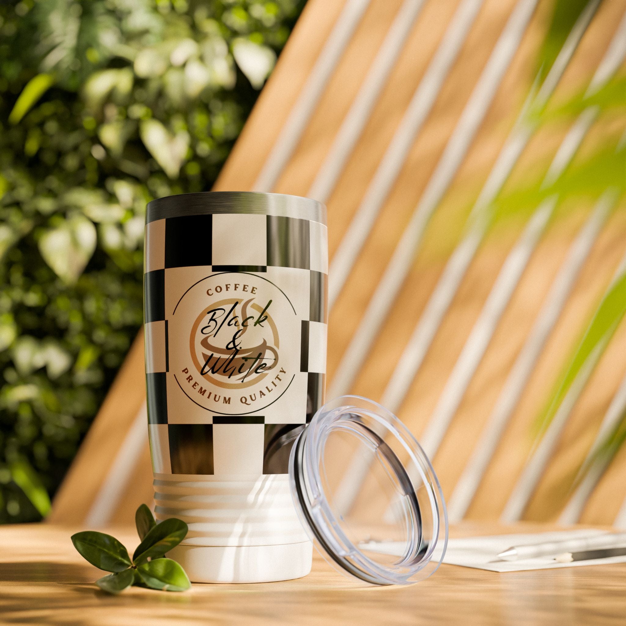Checkered Tumbler 20oz | Insulated Travel Mug, Hot 12h Cold 24h