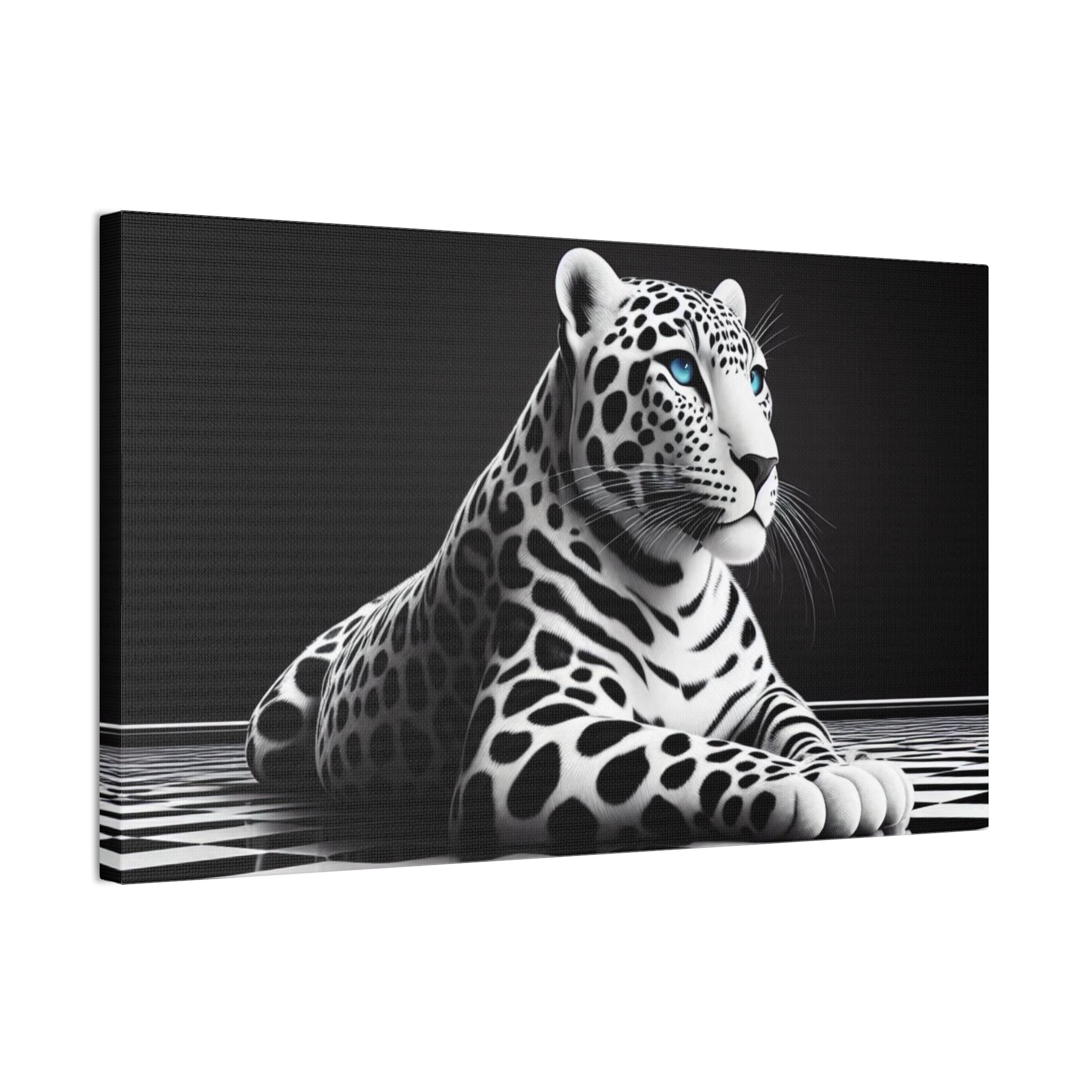 Elegant Leopard Canvas Art | Black & White Animal Wall Decor