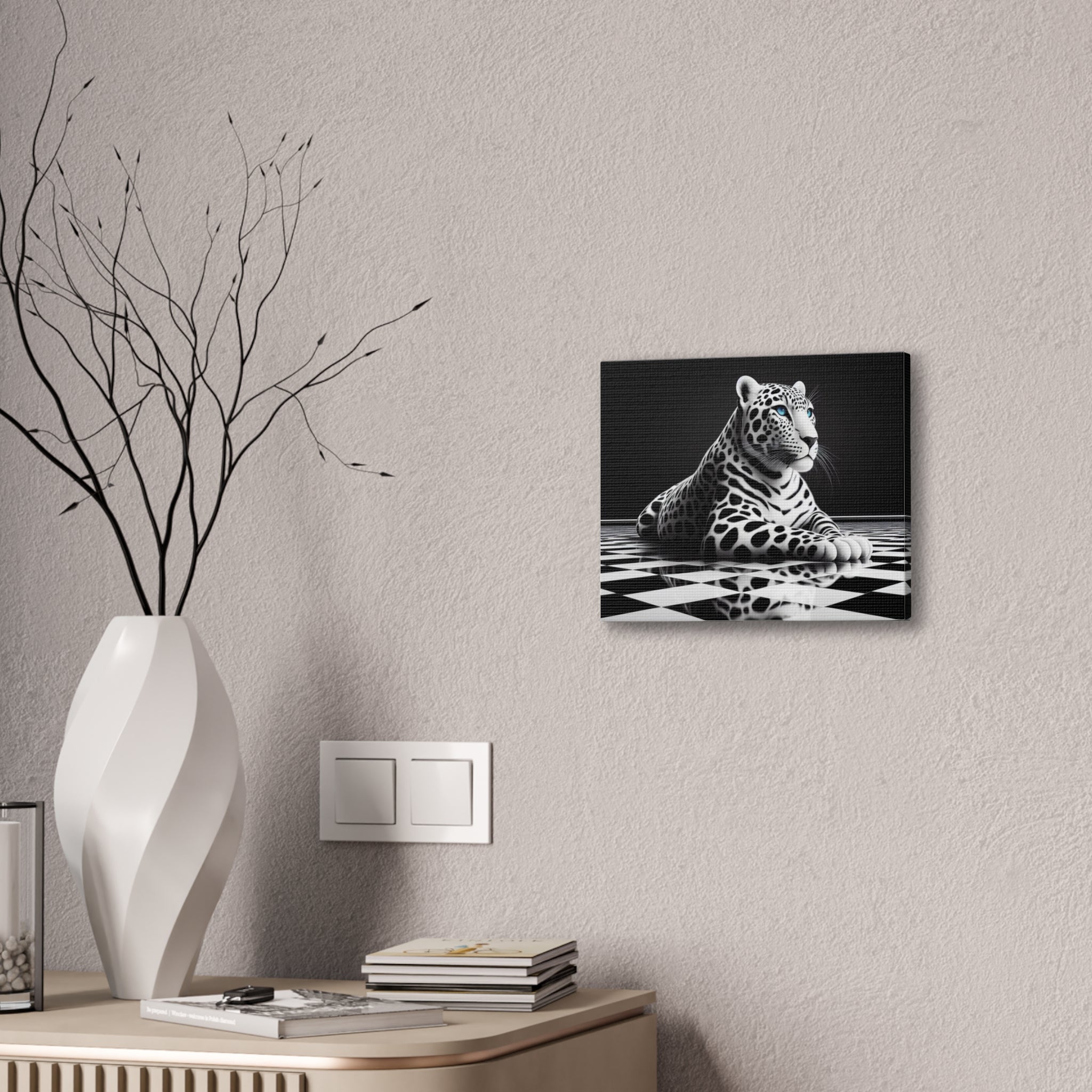 Elegant Leopard Canvas Art | Black & White Animal Wall Decor
