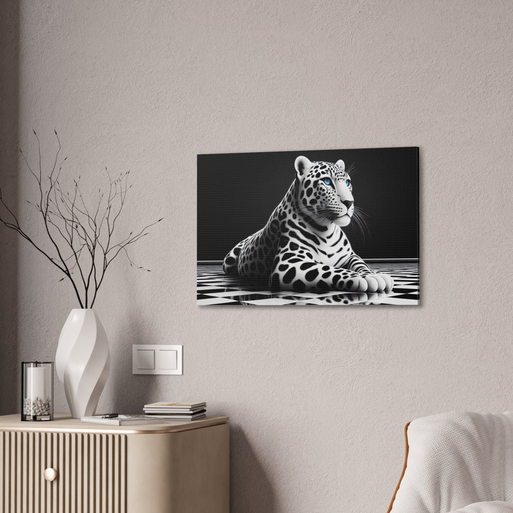 Elegant Leopard Canvas Art | Black & White Animal Wall Decor