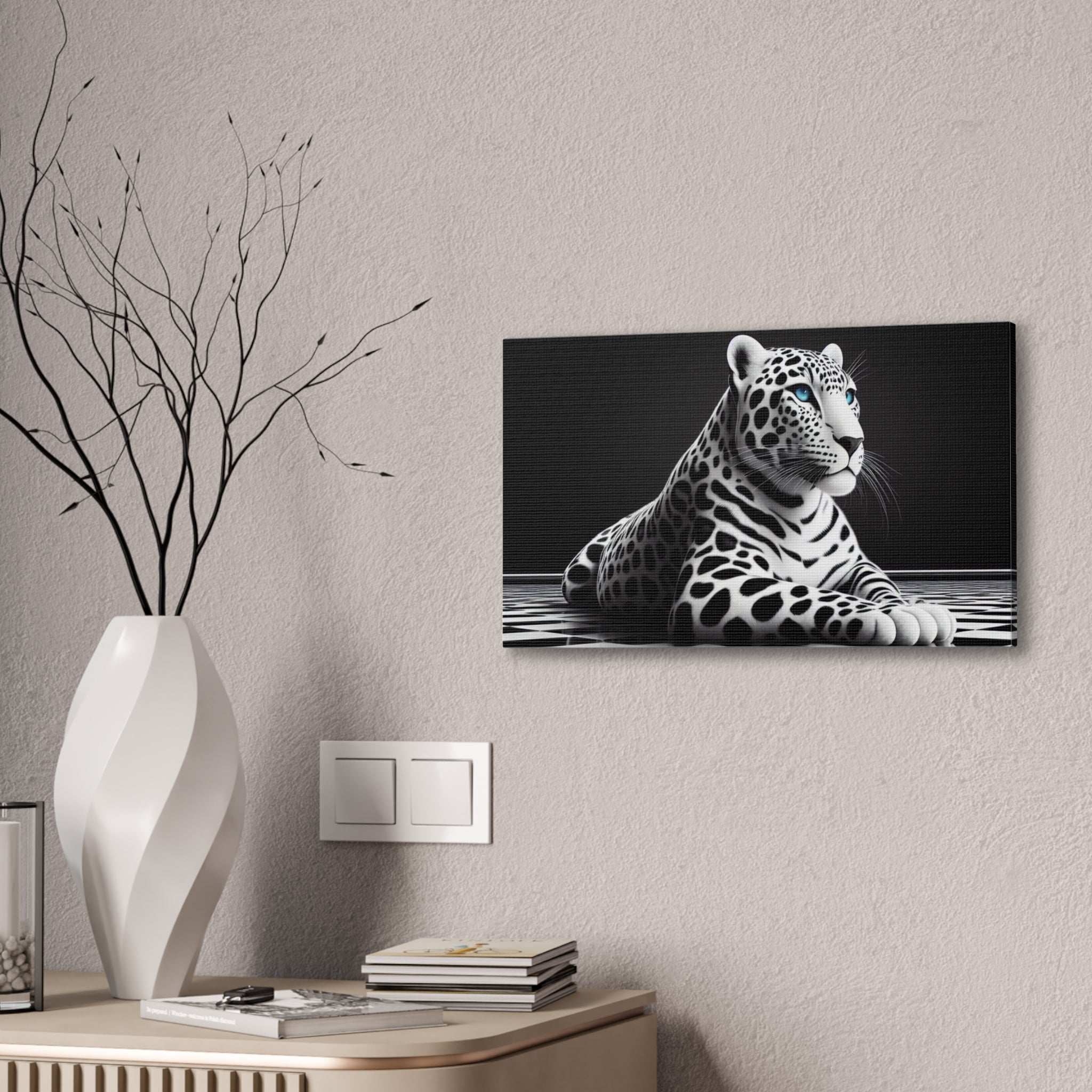 Elegant Leopard Canvas Art | Black & White Animal Wall Decor