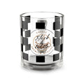Checkered Glass Coffee Mug | 10oz Clear Heat-Resistant Cup with Handle