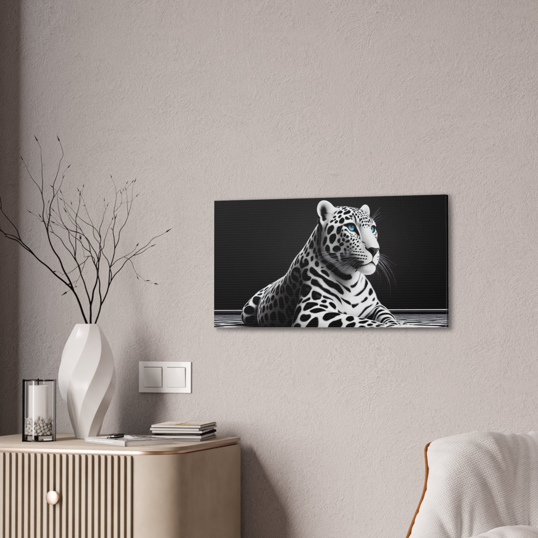 Elegant Leopard Canvas Art | Black & White Animal Wall Decor