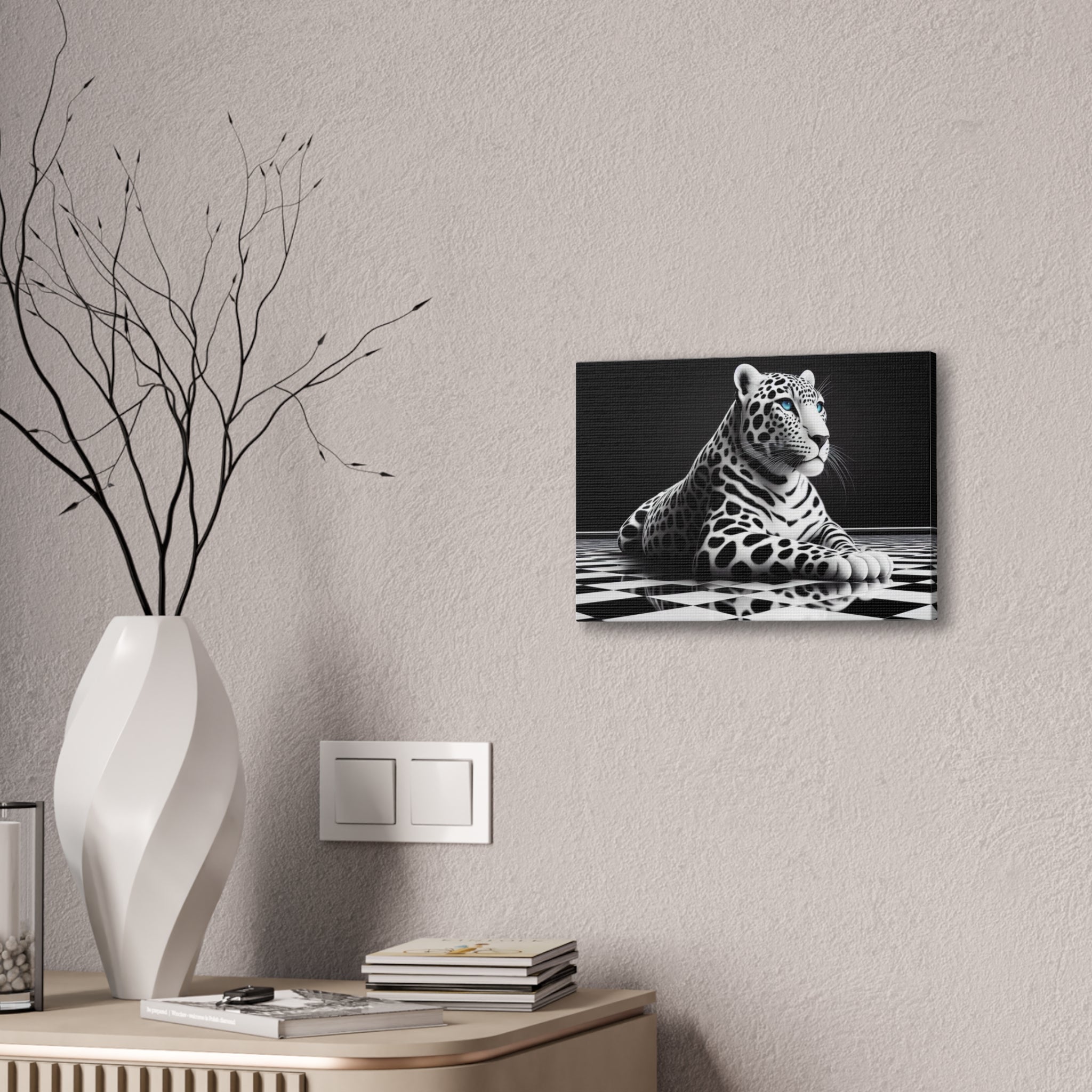 Elegant Leopard Canvas Art | Black & White Animal Wall Decor