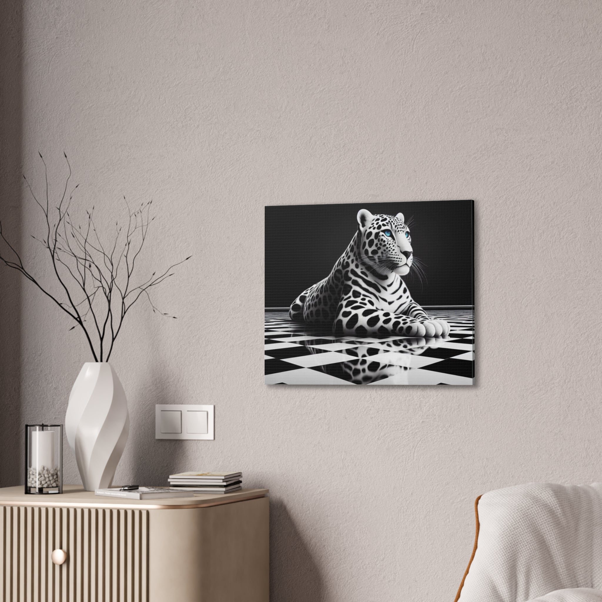 Elegant Leopard Canvas Art | Black & White Animal Wall Decor