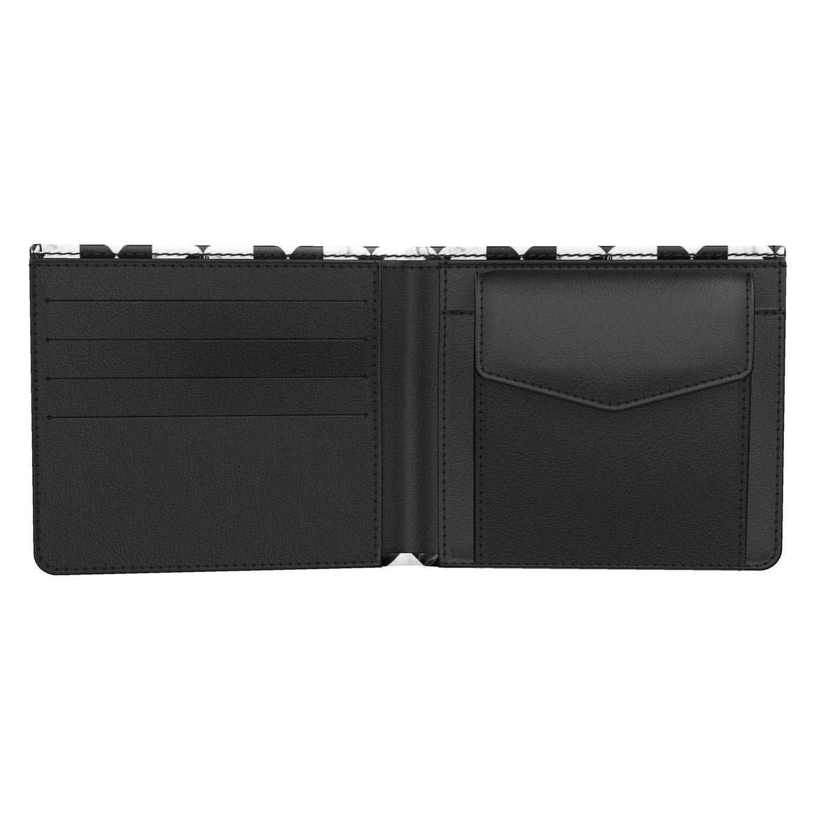 Men's Wallet | Black & White Harlequin Face, Real Leather Interior