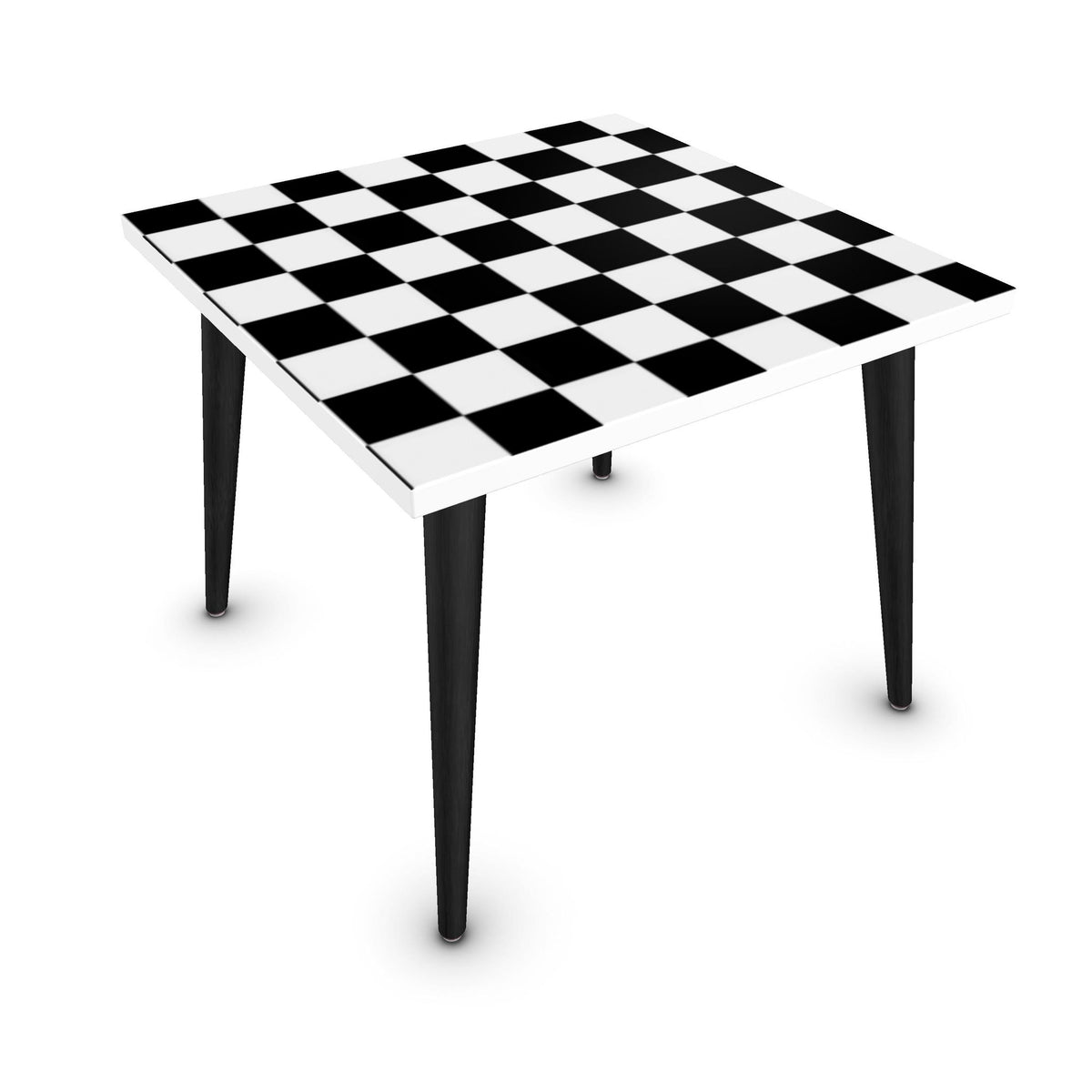 Black & White Checkered Coffee Table – Handmade Designer Accent Table