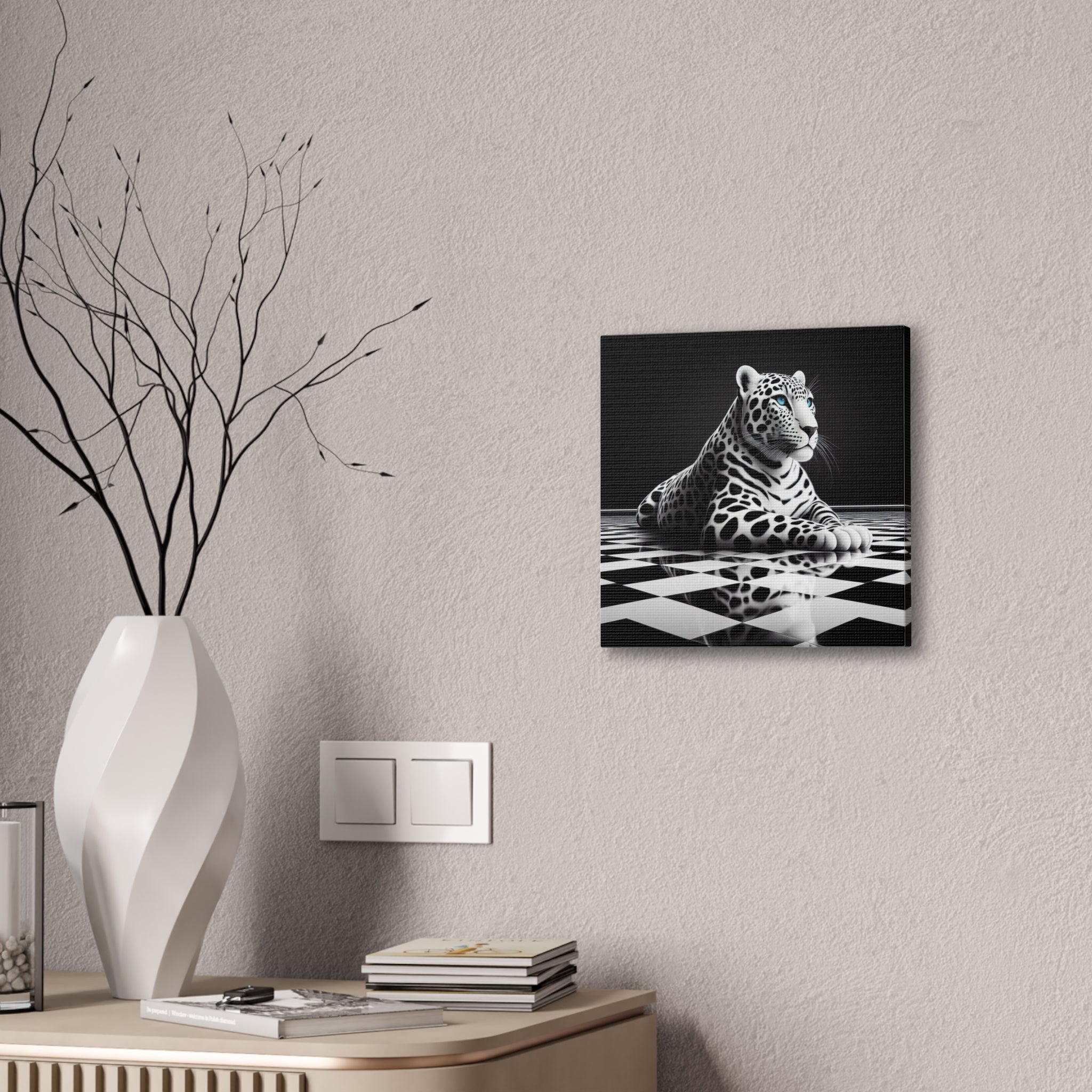 Elegant Leopard Canvas Art | Black & White Animal Wall Decor
