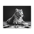 Elegant Leopard Canvas Art | Black & White Animal Wall Decor