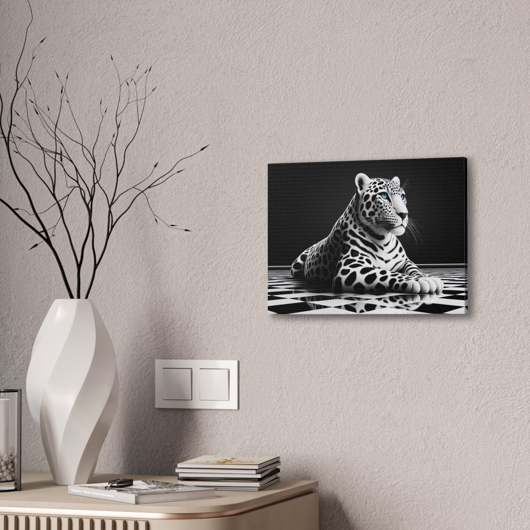 Elegant Leopard Canvas Art | Black & White Animal Wall Decor