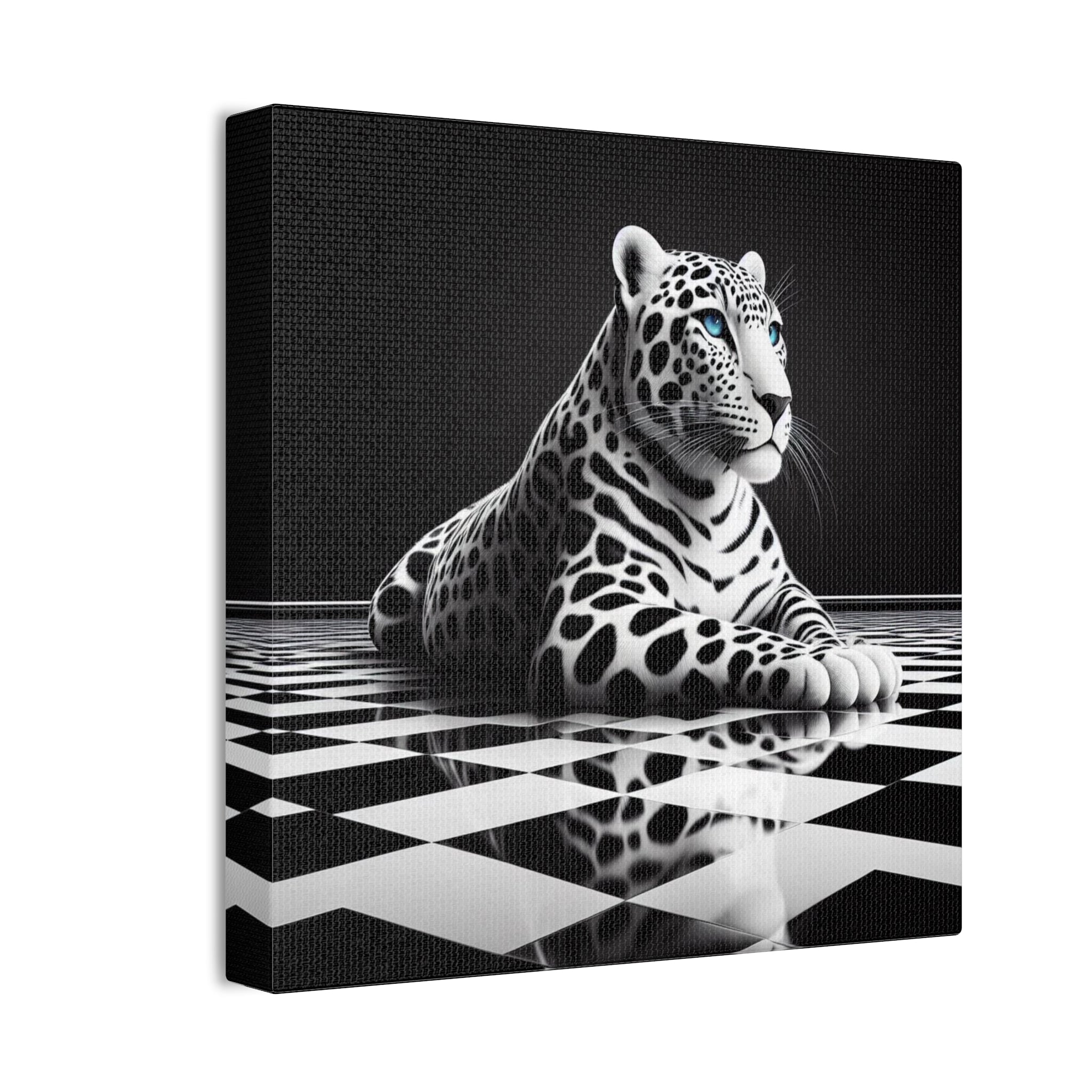 Elegant Leopard Canvas Art | Black & White Animal Wall Decor