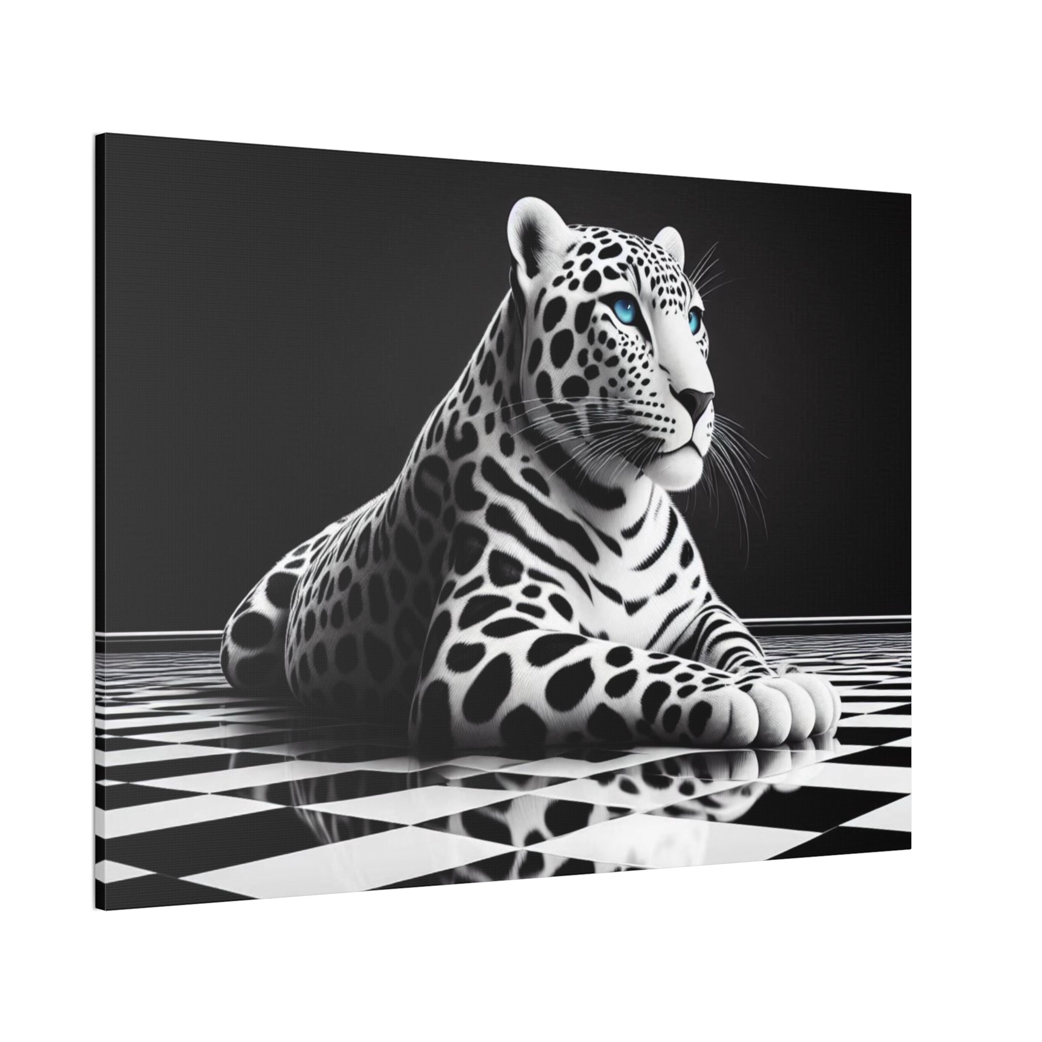 Elegant Leopard Canvas Art | Black & White Animal Wall Decor