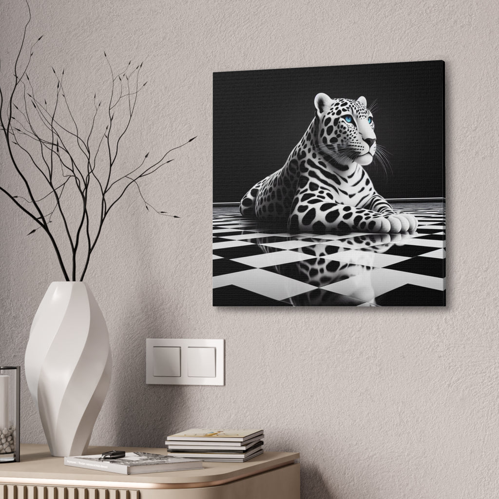 Elegant Leopard Canvas Art | Black & White Animal Wall Decor