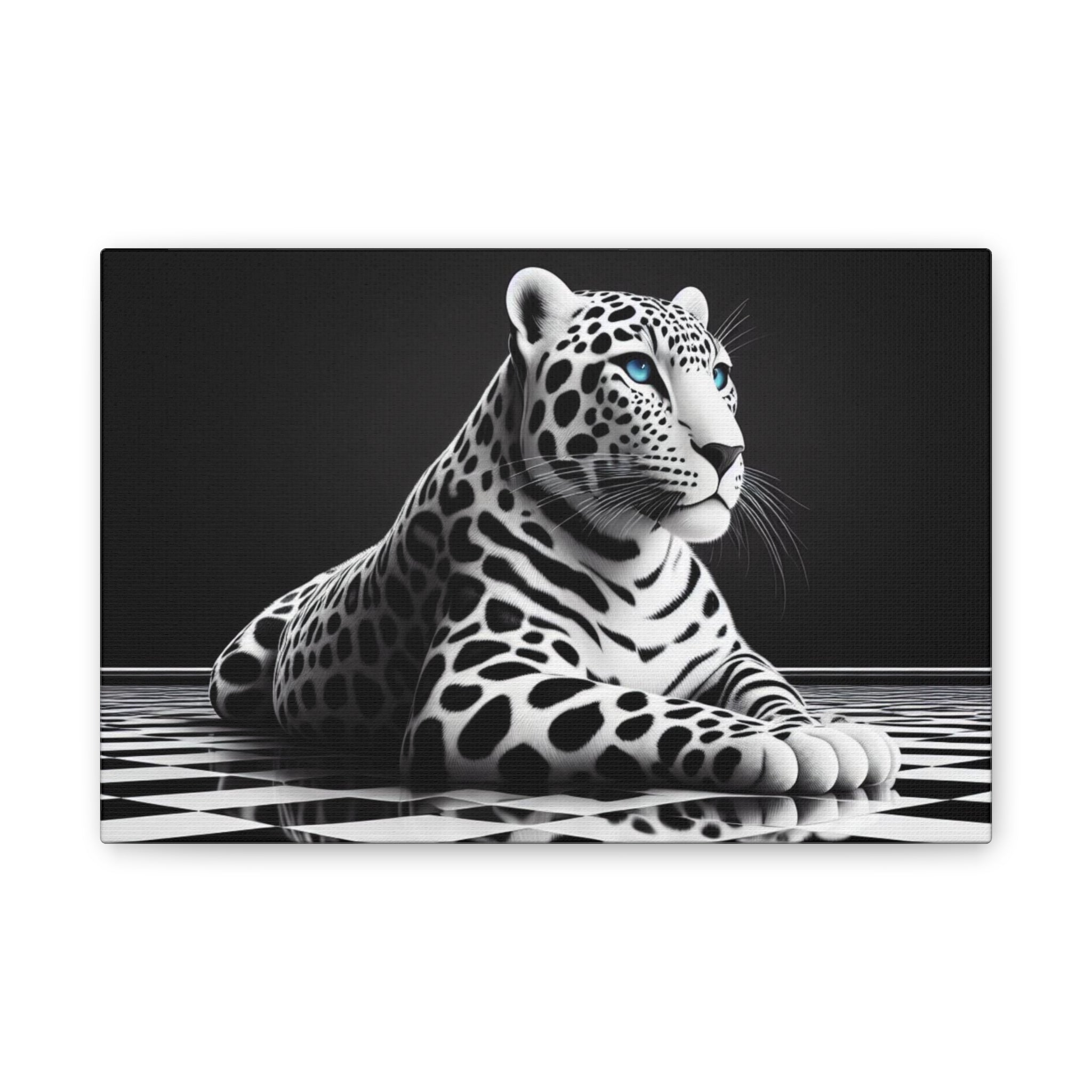 Elegant Leopard Canvas Art | Black & White Animal Wall Decor