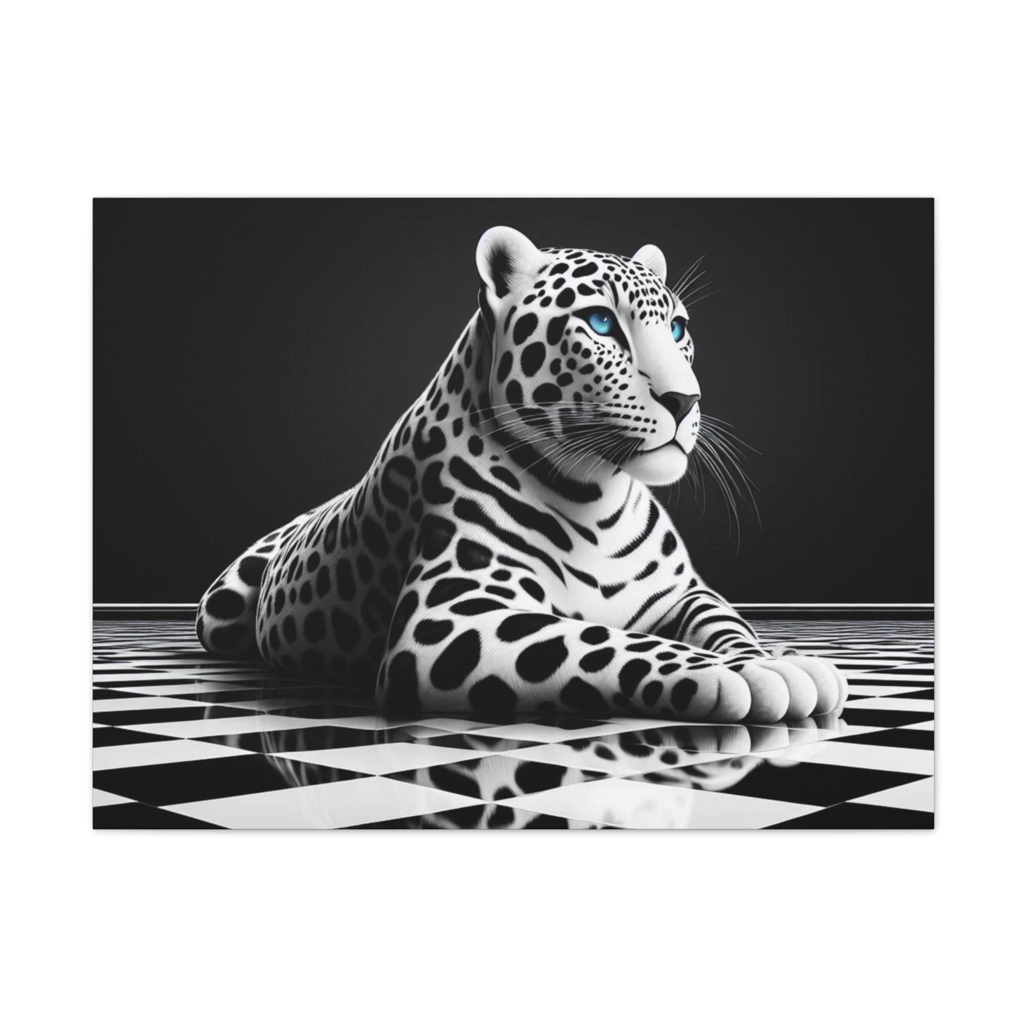 Elegant Leopard Canvas Art | Black & White Animal Wall Decor