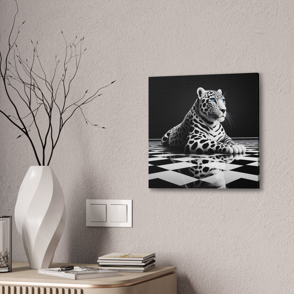 Elegant Leopard Canvas Art | Black & White Animal Wall Decor