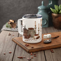 Coffee Lovers Insulated Mug | 10oz Rustic Café Style Stainless Steel Cup