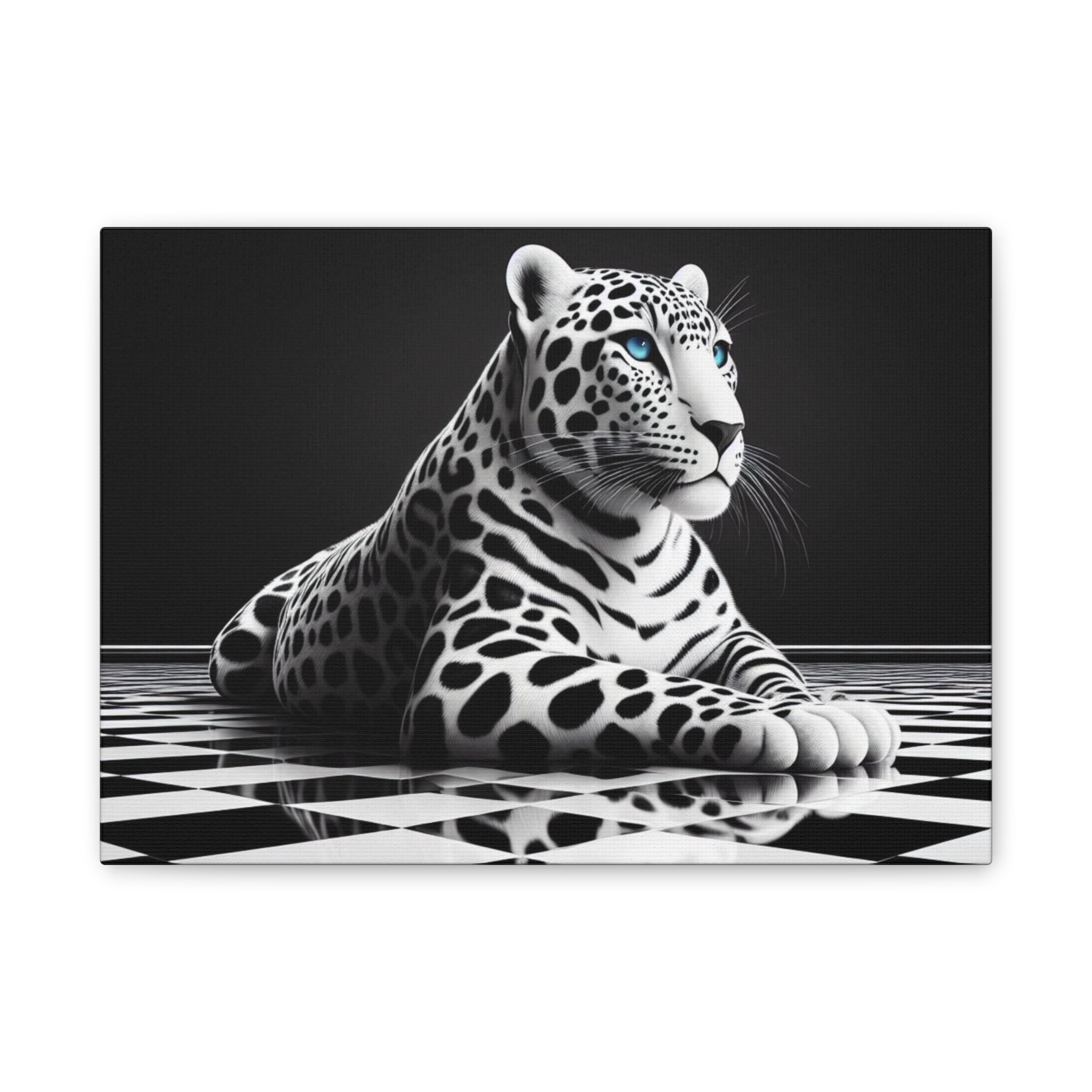 Elegant Leopard Canvas Art | Black & White Animal Wall Decor