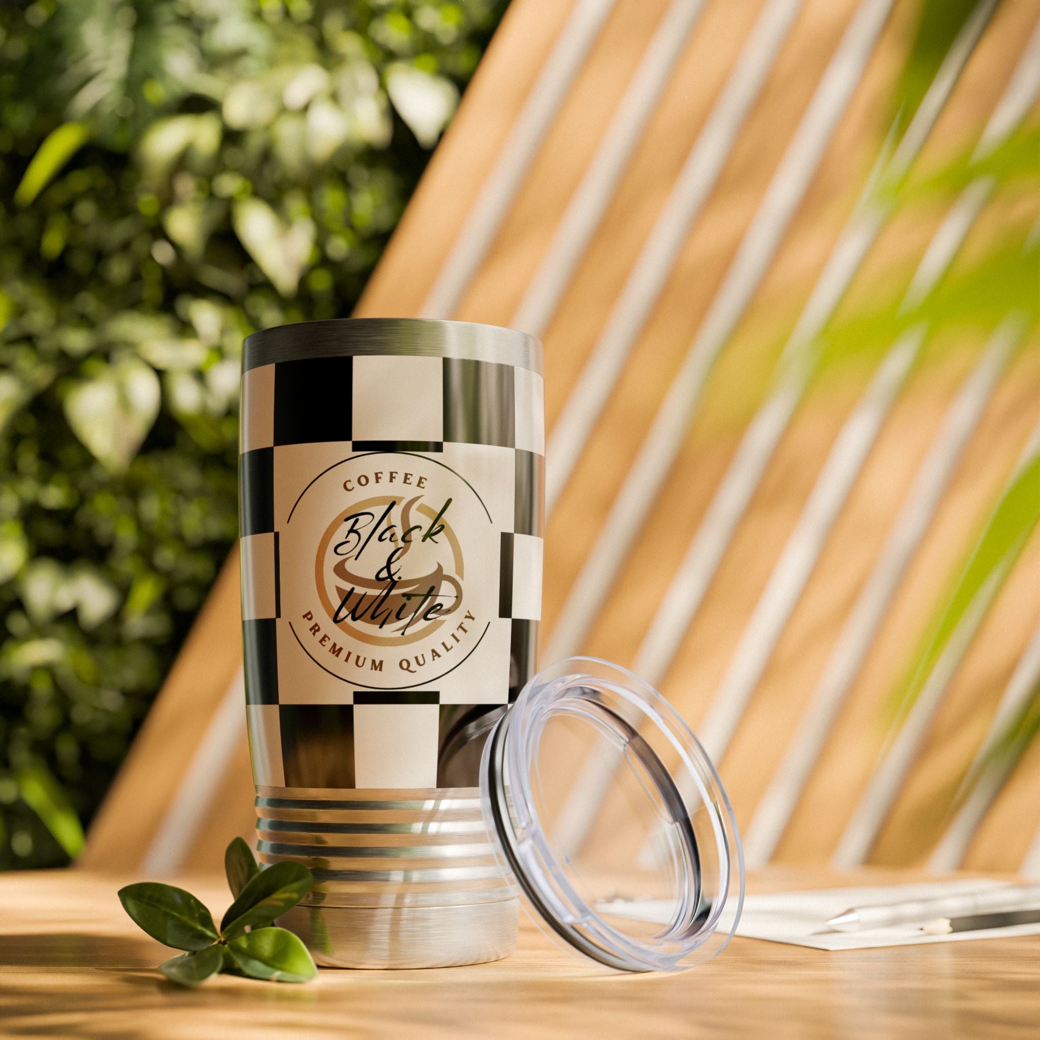 Checkered Tumbler 20oz | Insulated Travel Mug, Hot 12h Cold 24h