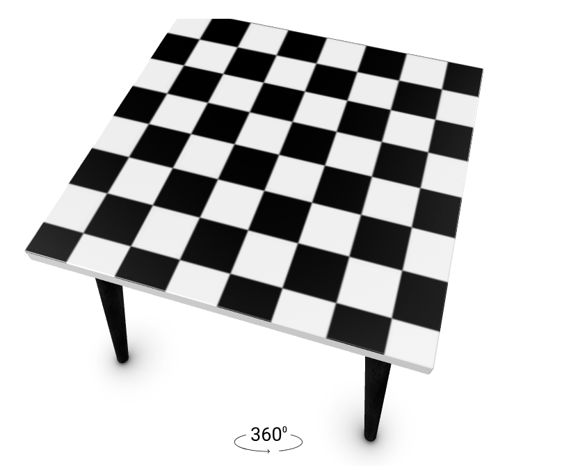 Black & White Checkered Coffee Table – Handmade Designer Accent Table