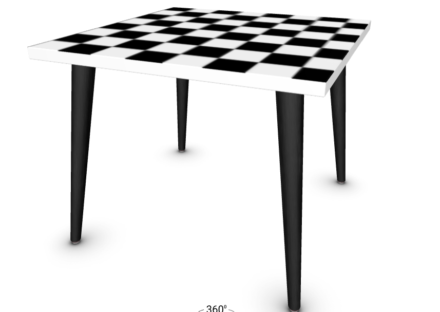 Black & White Checkered Coffee Table – Handmade Designer Accent Table