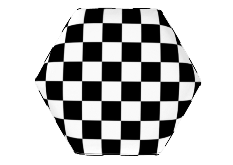 Black & White Checkered Footstool | Handmade Velour, Round, Square or Hexagonal