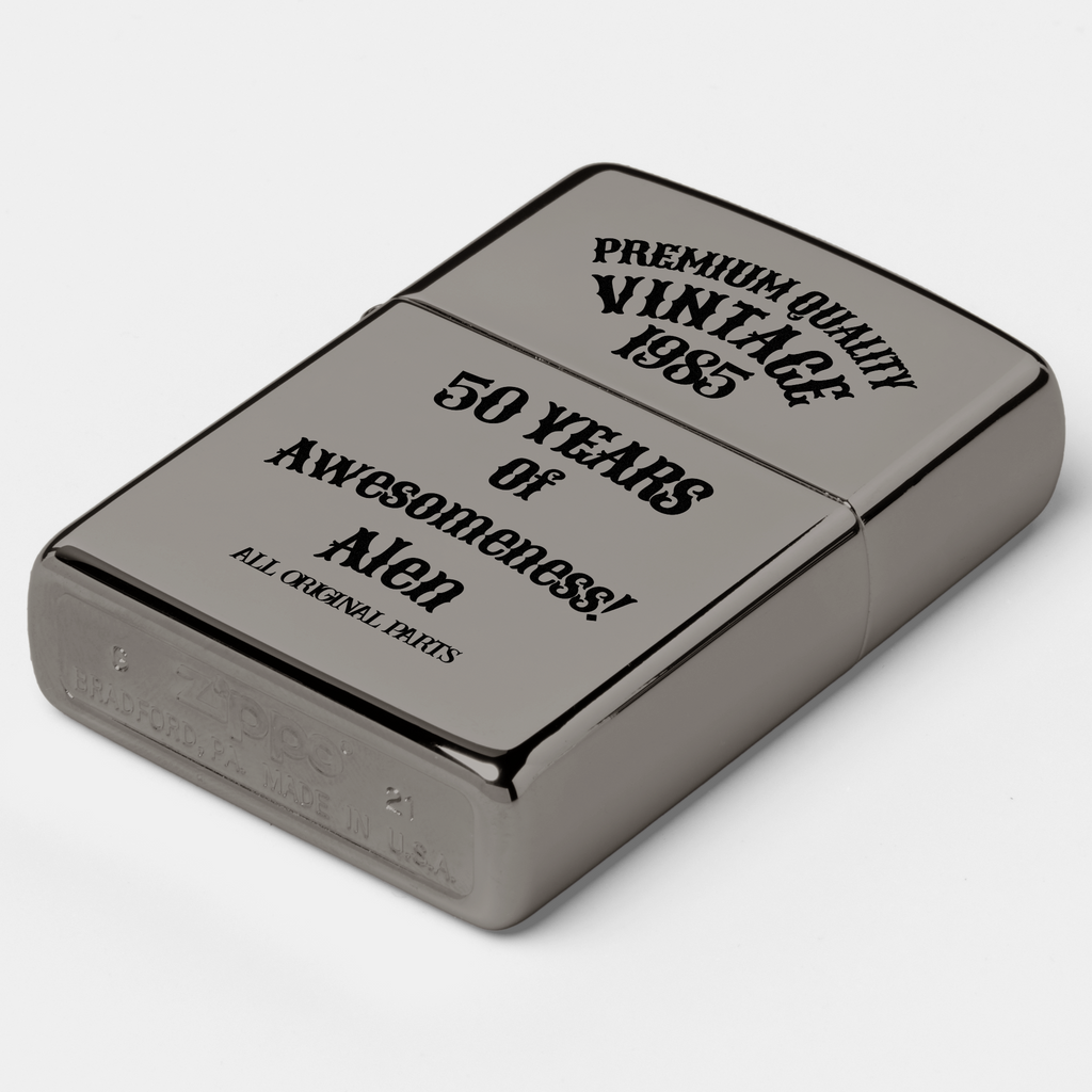 Aged To Perfection Personalized Zippo Lighter | Vintage Birthday Gift, 3 Finishes
