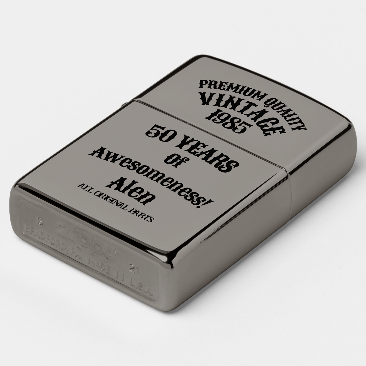 Aged To Perfection Personalized Zippo Lighter | Vintage Birthday Gift, 3 Finishes