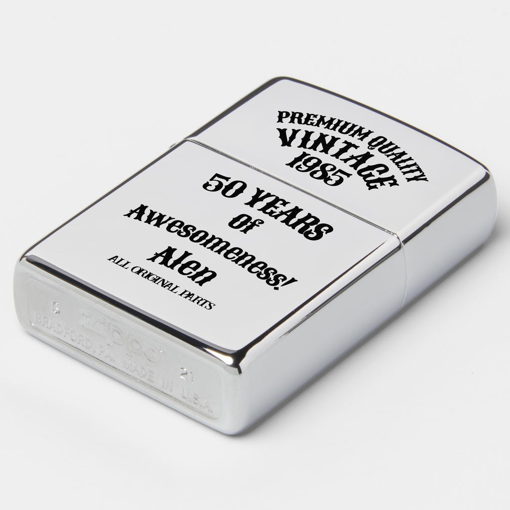 Aged To Perfection Personalized Zippo Lighter | Vintage Birthday Gift, 3 Finishes