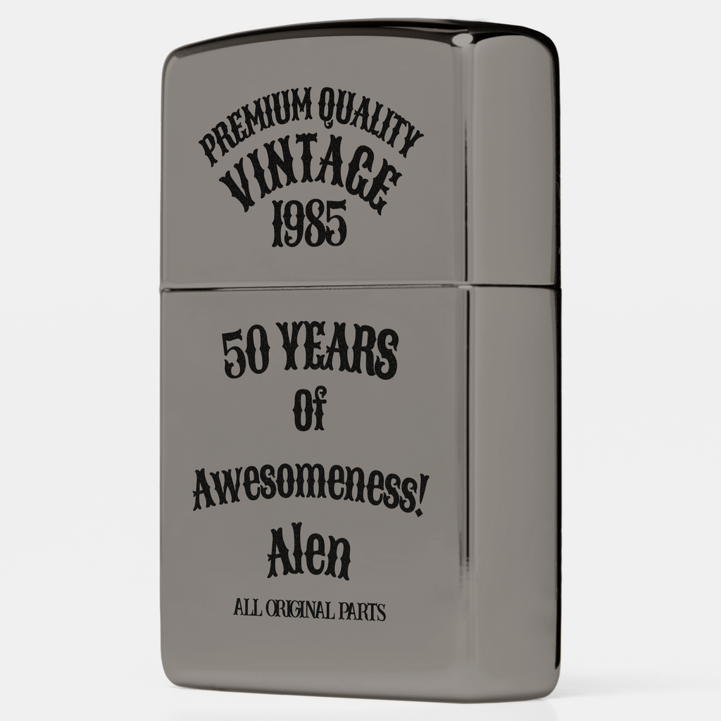 Aged To Perfection Personalized Zippo Lighter | Vintage Birthday Gift, 3 Finishes