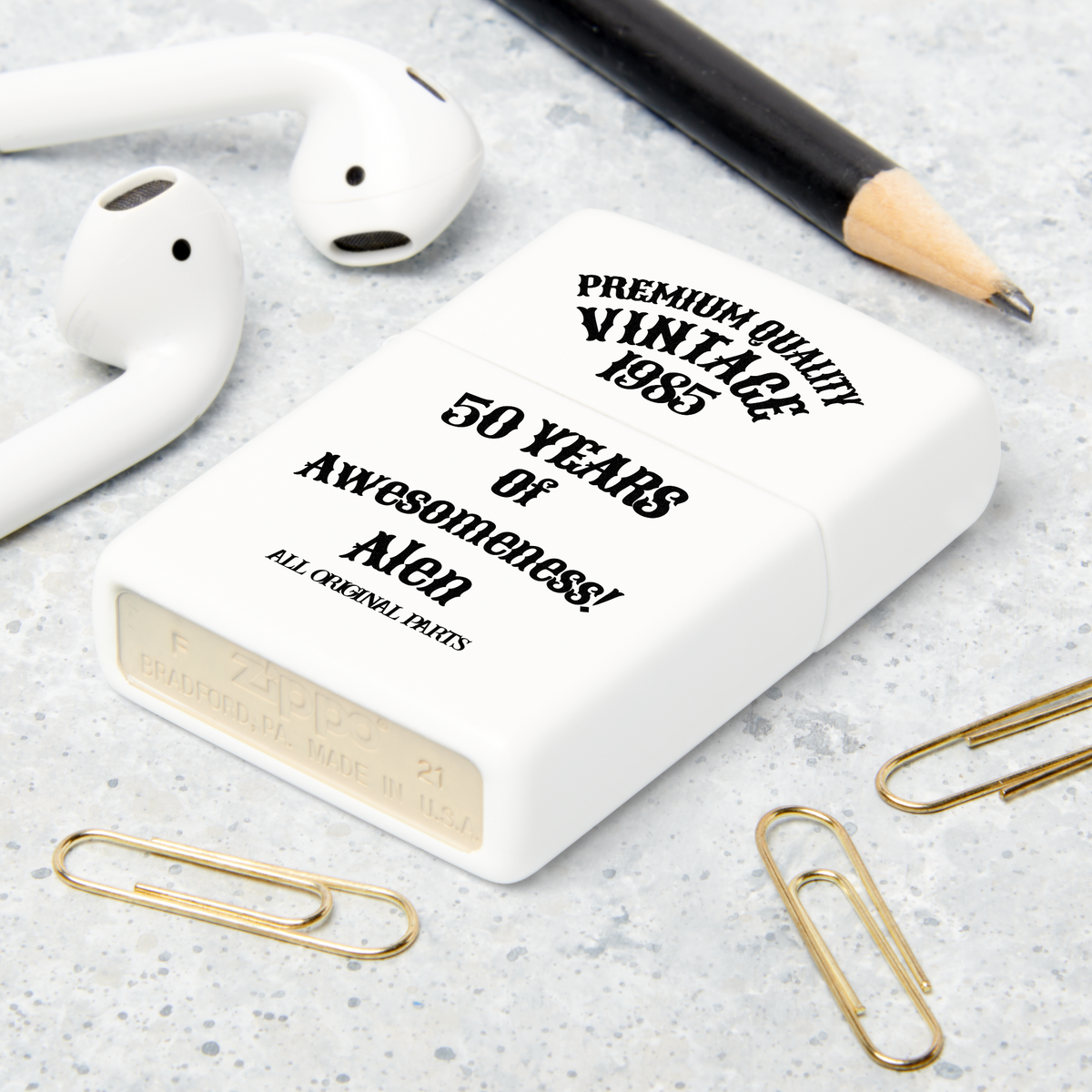 Aged To Perfection Personalized Zippo Lighter | Vintage Birthday Gift, 3 Finishes