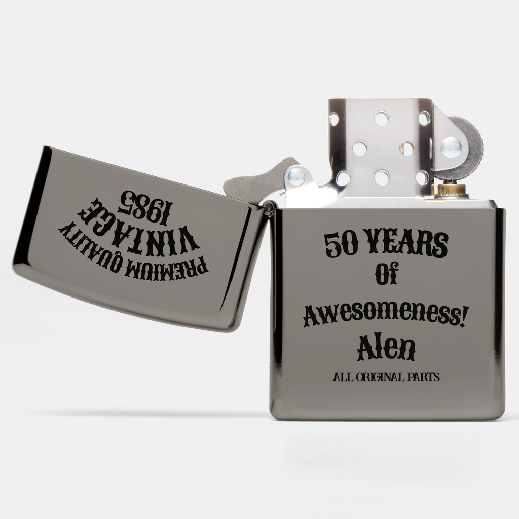 Aged To Perfection Personalized Zippo Lighter | Vintage Birthday Gift, 3 Finishes