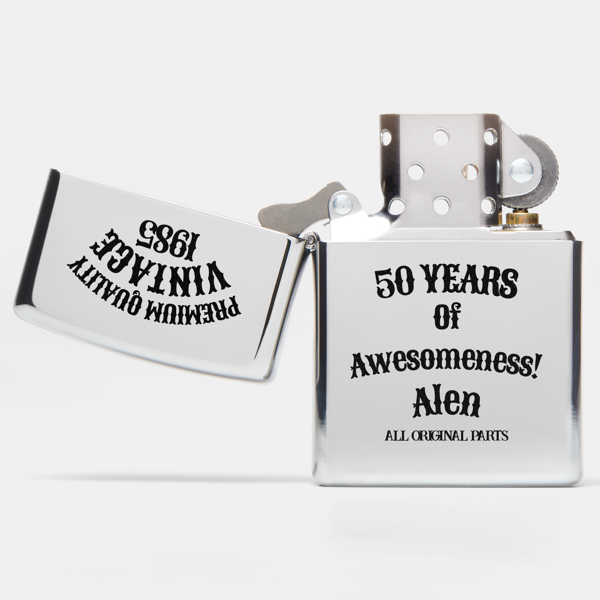 Aged To Perfection Personalized Zippo Lighter | Vintage Birthday Gift, 3 Finishes