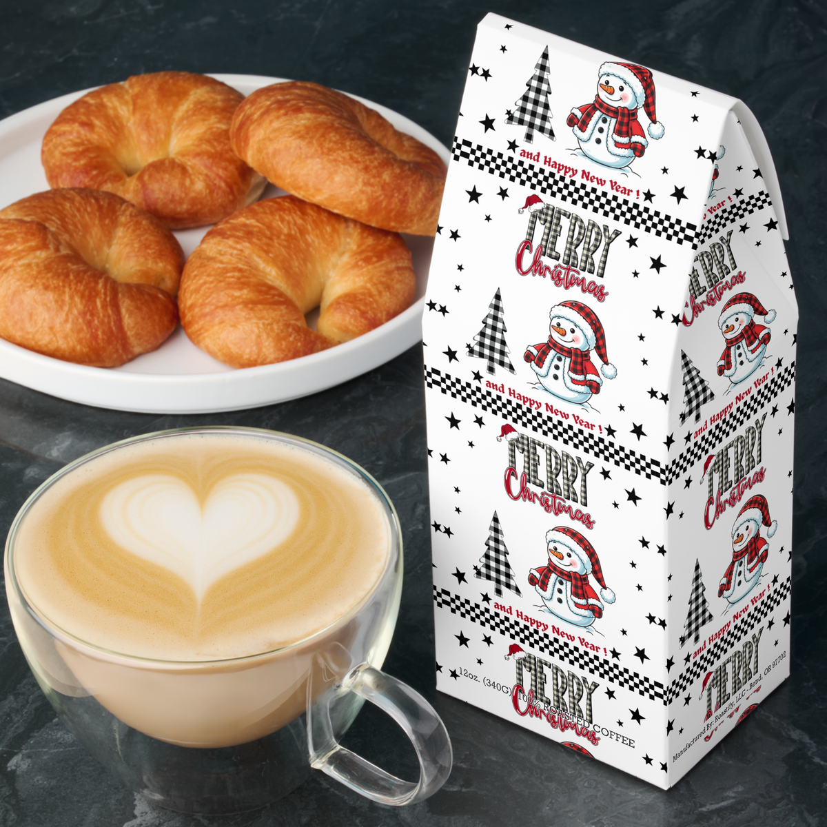Christmas Snowman Roasted Coffee – Broken Top Blend, 12oz Gift for Coffee Lovers