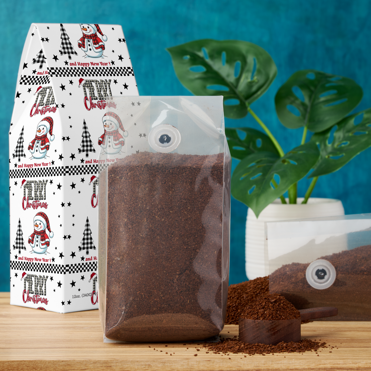 Christmas Snowman Roasted Coffee – Broken Top Blend, 12oz Gift for Coffee Lovers