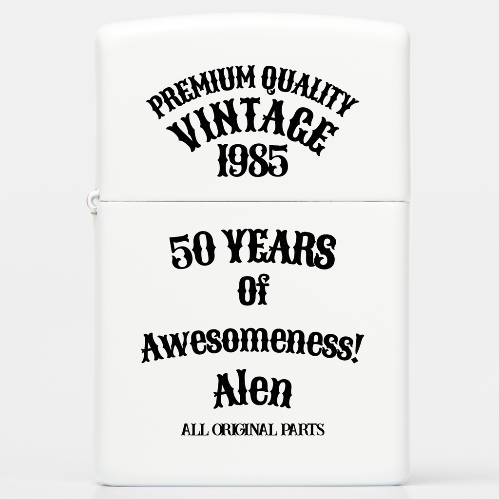 Aged To Perfection Personalized Zippo Lighter | Vintage Birthday Gift, 3 Finishes