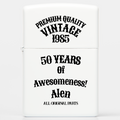 Aged To Perfection Personalized Zippo Lighter | Vintage Birthday Gift, 3 Finishes
